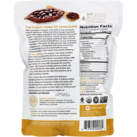 Zint, Raw  Cacao Nibs, 32 oz (907 g)