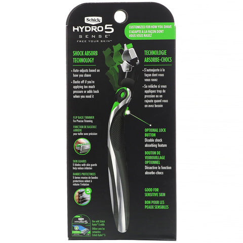 Schick, Hydro 5 Sense, Sensitive, 1 maquinilla de afeitar, 2 cartuchos