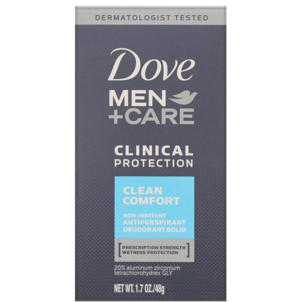 Dove, Men+Care, Klinisk beskyttelse, Anti-Perspirant Deodorant, Clean Comfort, 1,7 oz (48 g)