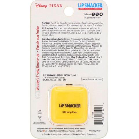 Lip Smacker, Pixar Cube Lip Balm, Sheriff Woody, Woody's Fruity Round-Up, 0.2 oz (5.7 g)