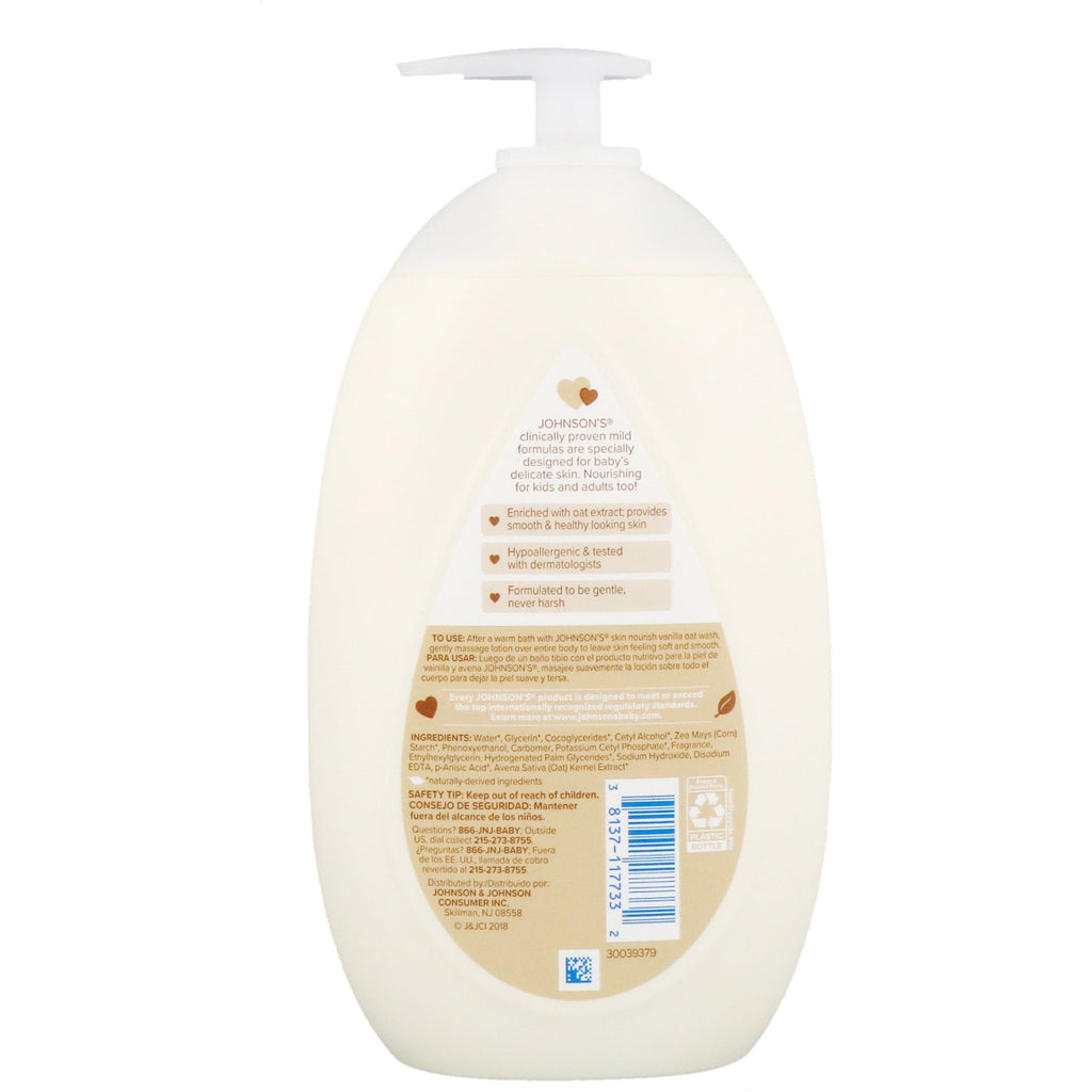 Johnson & Johnson, Skin Nourish, Vanilla Oat Lotion, 16.9 fl oz (500 ml)