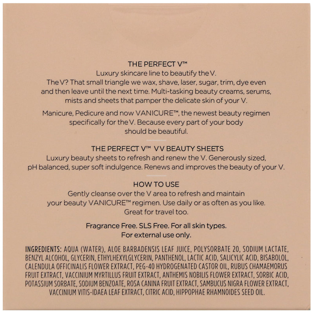 The Perfect V, VV Beauty Sheets, 14 ark, 0,063 fl oz (1,92 ml)