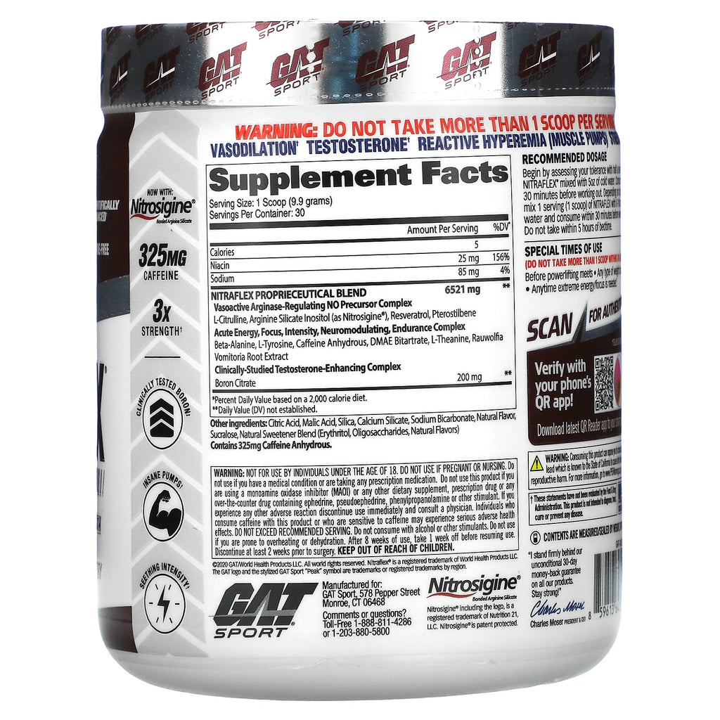 GAT, Sport, NITRAFLEX, Black Cherry, 10.5 oz (297 g)