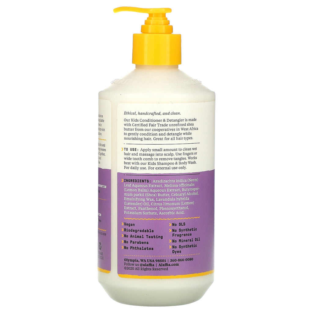 Alaffia, Kids, Conditioner &amp; Detangler, Lemon Lavender, 16 fl oz (476 ml)