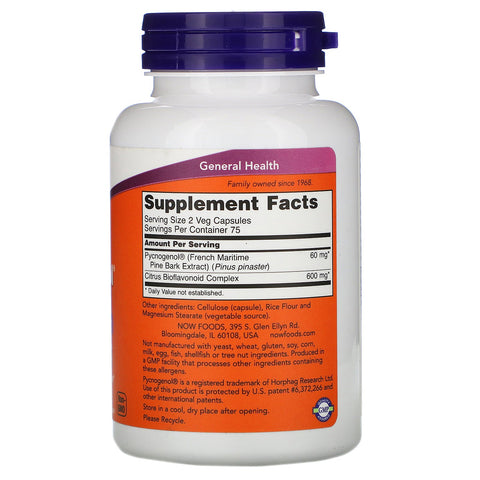 Now Foods, Pycnogenol, 30 mg, 150 cápsulas vegetales