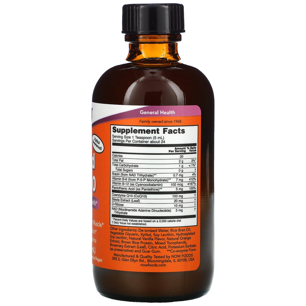 Now Foods, flydende CoQ10, 100 mg, 4 fl oz (118 ml)