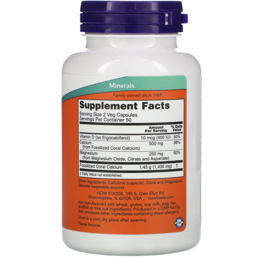 Now Foods, Coral Calcium Plus, 100 cápsulas vegetales