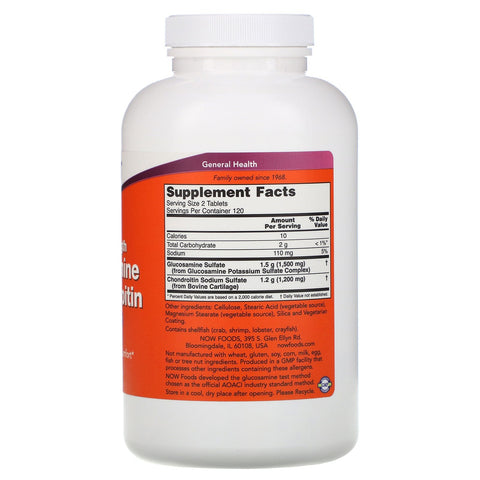 Now Foods, Glucosamina y condroitina, extra fuerte, 240 tabletas