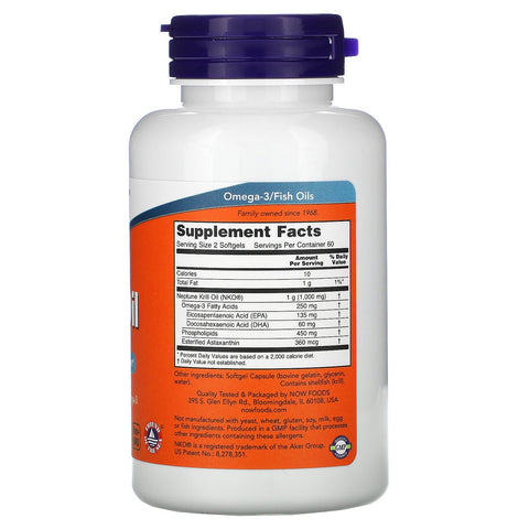 Now Foods, Aceite de krill Neptuno, 500 mg, 120 cápsulas blandas