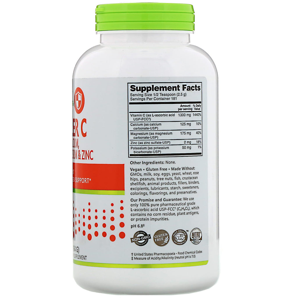 NutriBiotic, Immunitet, Hypo-Aller C-vitamin med calcium, magnesium, kalium og zink, 16 oz (454 g)