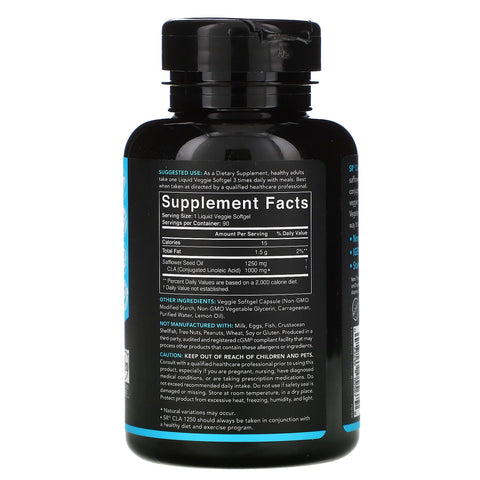 Sports Research, CLA 1250, a base de plantas, 1250 mg, 90 cápsulas blandas vegetales