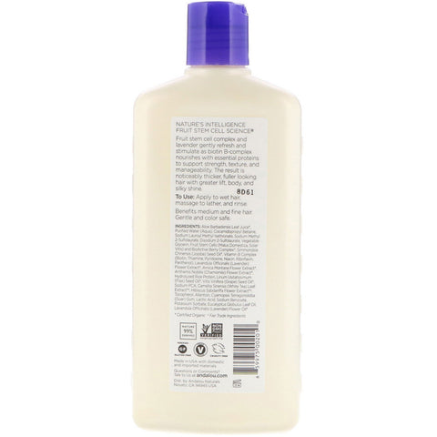 Andalou Naturals, Champú, Volumen total, Para reafirmar, dar cuerpo y dar brillo, Lavanda y biotina, 11,5 fl oz (340 ml)