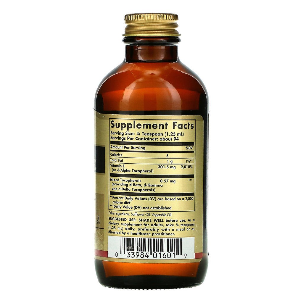 Solgar, Natural Liquid Vitamin E, 4 fl oz (118 ml)