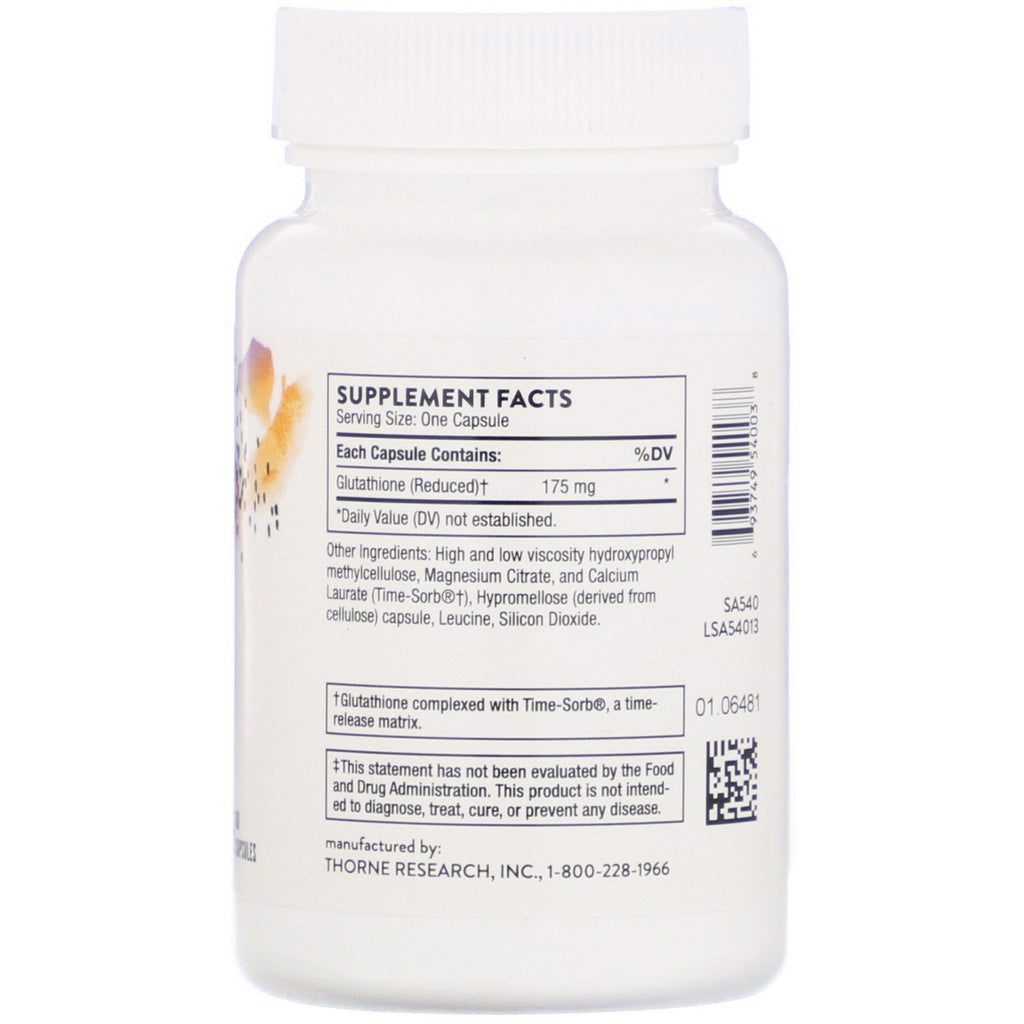 Thorne Research, Glutathione-SR, 60 kapsler