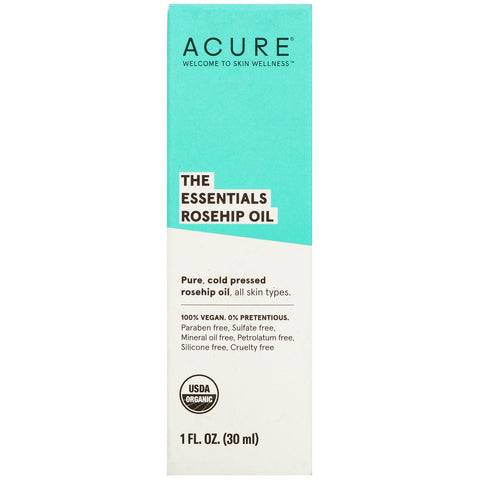 Acure, The Essentials, Aceite de rosa mosqueta, 1 fl oz (30 ml)