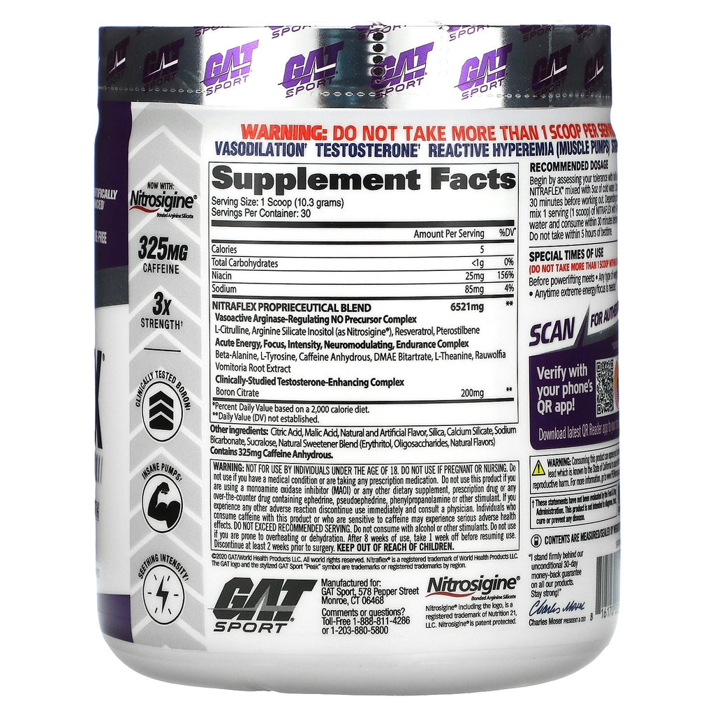 GAT, Deporte, NITRAFLEX, Uva, 10,9 oz (309 g)