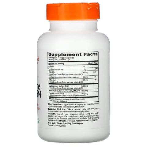 Doctor's Best, Vegansk Glucosamin Chondroitin MSM, 120 Veggie Caps