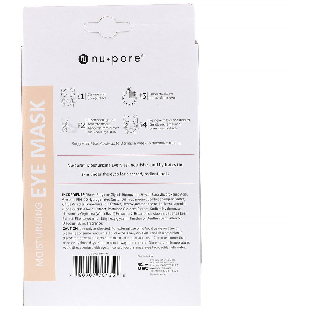 Nu-Pore, fugtgivende øjenmaske, 2 engangsposer, 6 g (0,21 fl oz) hver