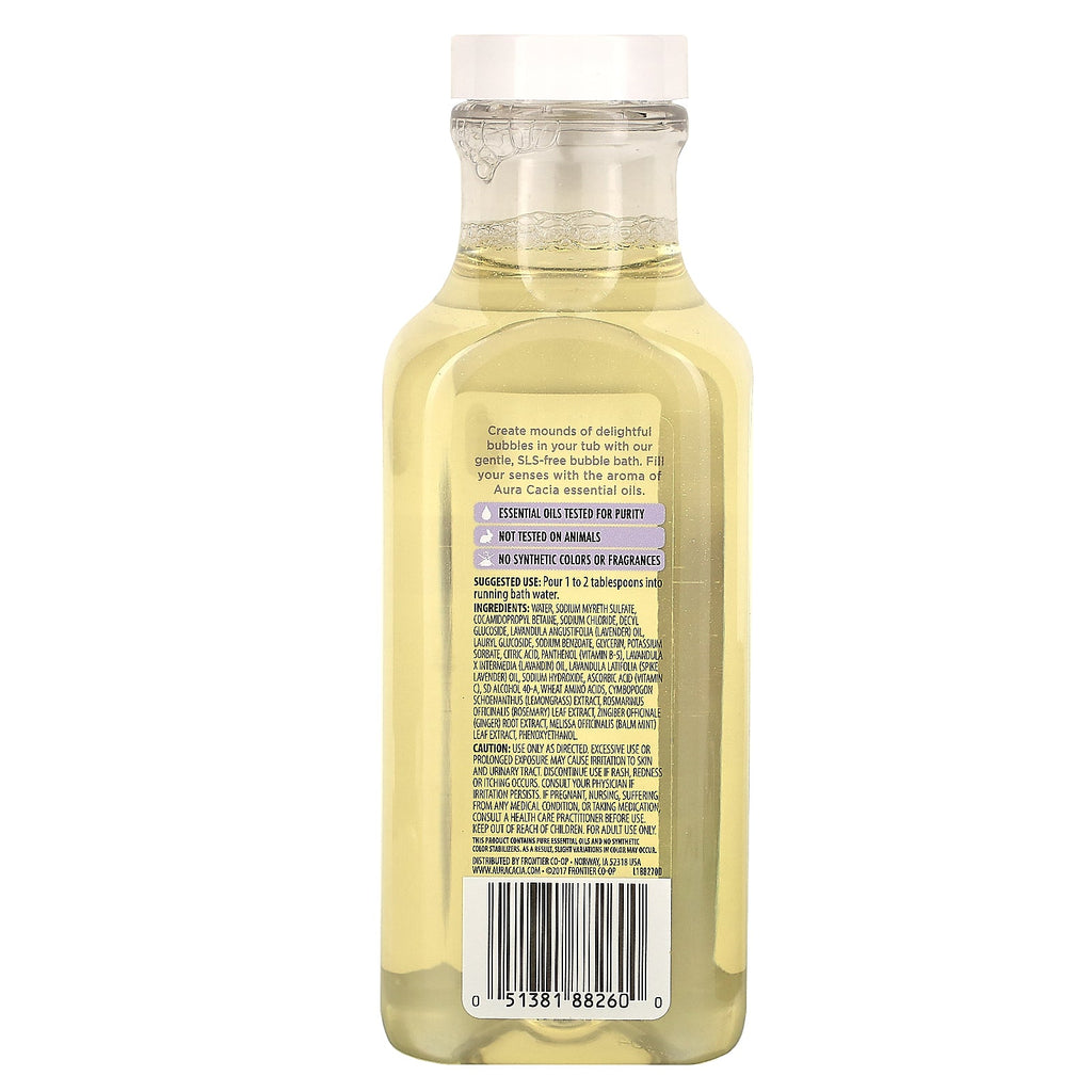 Aura Cacia, Aromatherapy Bubble Bath, Relaxing Lavender, 13 fl oz (384 ml)