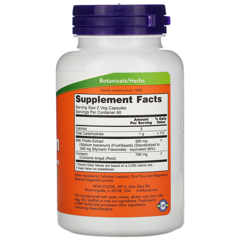 Now Foods, Silimarina, extracto de cardo mariano, 150 mg, 120 cápsulas vegetales