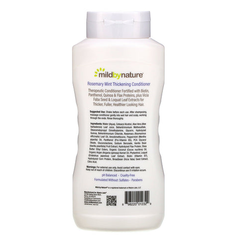 Mild By Nature, Acondicionador espesante, complejo B y biotina, menta y romero, 473 ml (16 oz. líq.)