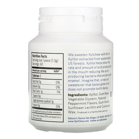 Xylichew, Sweetened with Birch Xylitol, Peppermint, 60 Pieces, 2.75 oz (78 g)