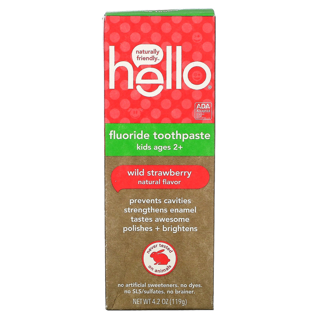 Hello, Kids, Pasta dental con flúor, fresa silvestre, 4,2 oz (119 g)