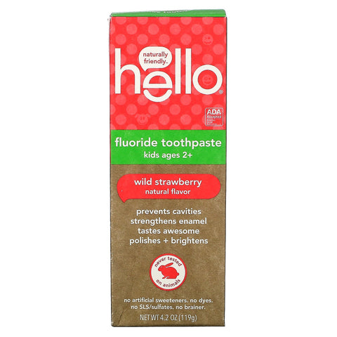 Hello, Kids, Pasta dental con flúor, fresa silvestre, 4,2 oz (119 g)