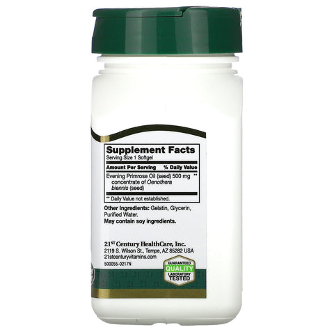21st Century, Aceite de onagra, Apoyo a la salud de la mujer, 60 cápsulas blandas