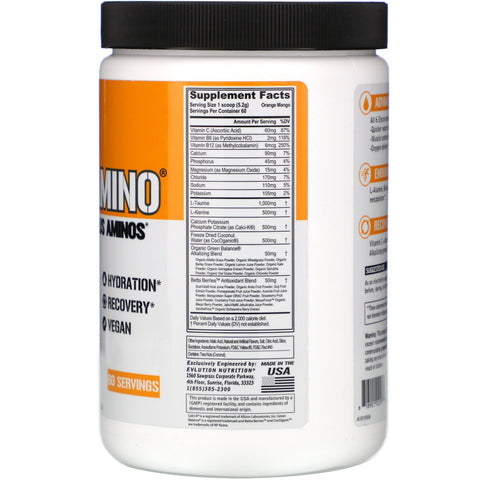 EVLution Nutrition, Hydramino, Orange Mango, 11,01 oz (312 g)