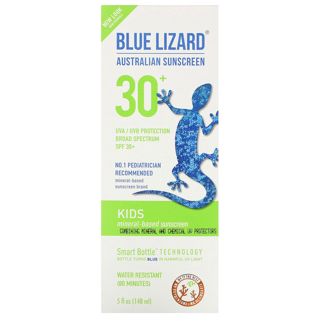 Blue Lizard australsk solcreme, børn, mineralbaseret solcreme, SPF 30+, 5 fl oz (148 ml)