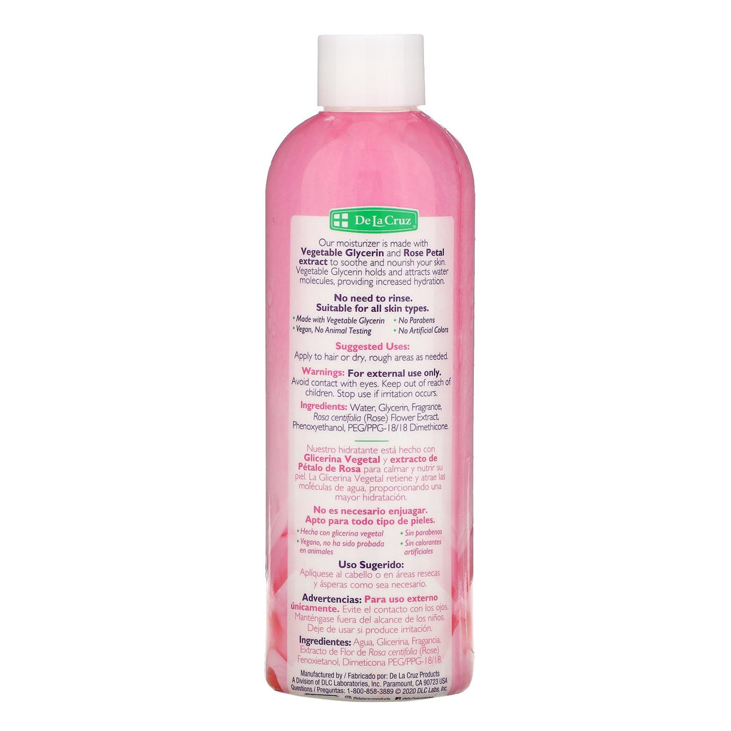 De La Cruz, Glycerin &amp; Rose Water, Hud &amp; Hår fugtighedscreme, 8 fl oz (236 ml)