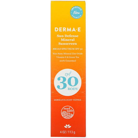 Derma E, Sun Defense Mineral Sunscreen, SPF 30, 4 oz (113 g)