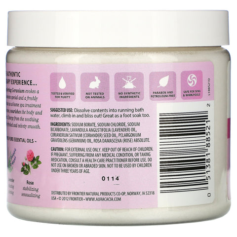 Aura Cacia, Aromatherapy Mineral Bath, Comforting Geranium, 16 oz (454 g)