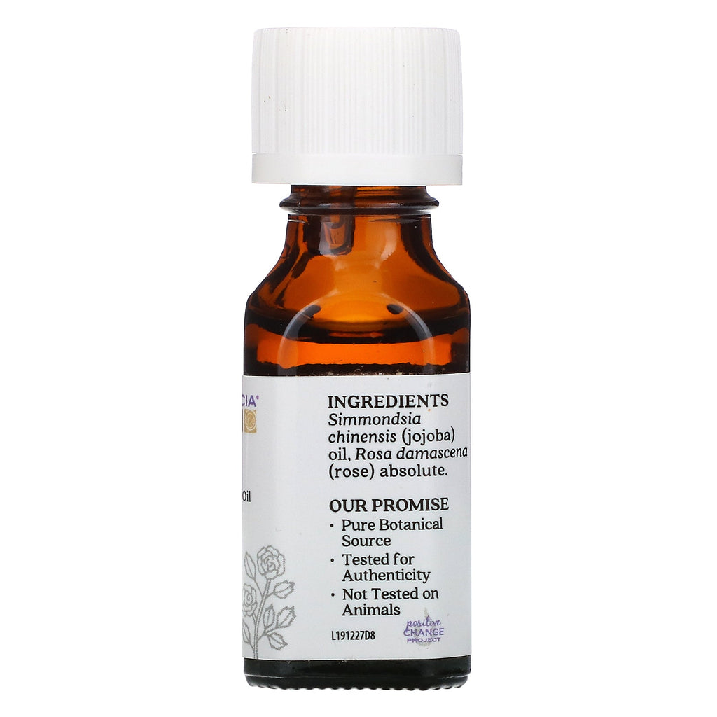 Aura Cacia, ren æterisk olie, Rose Absolute, 0,5 fl oz (15 ml)