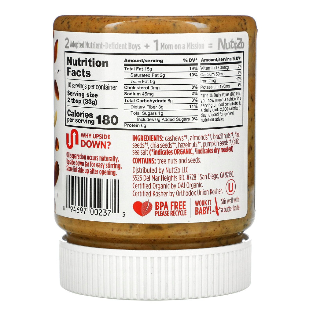 Nuttzo, , Power Fuel, 7 Nut & Seed Butter, Crunchy, 12 oz (340 g)