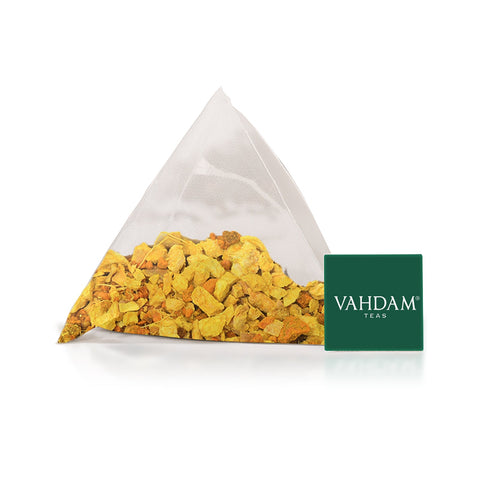 Vahdam Teas, Herbal Tea, Turmeric Ginger, Caffeine Free, 15 Infusion Bags, 1.06 oz (30 g)