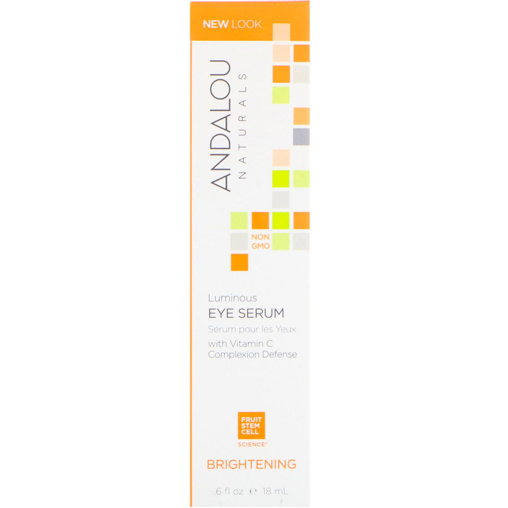 Andalou Naturals, Luminous Eye Serum, Brightening, 0,6 fl oz (18 ml)