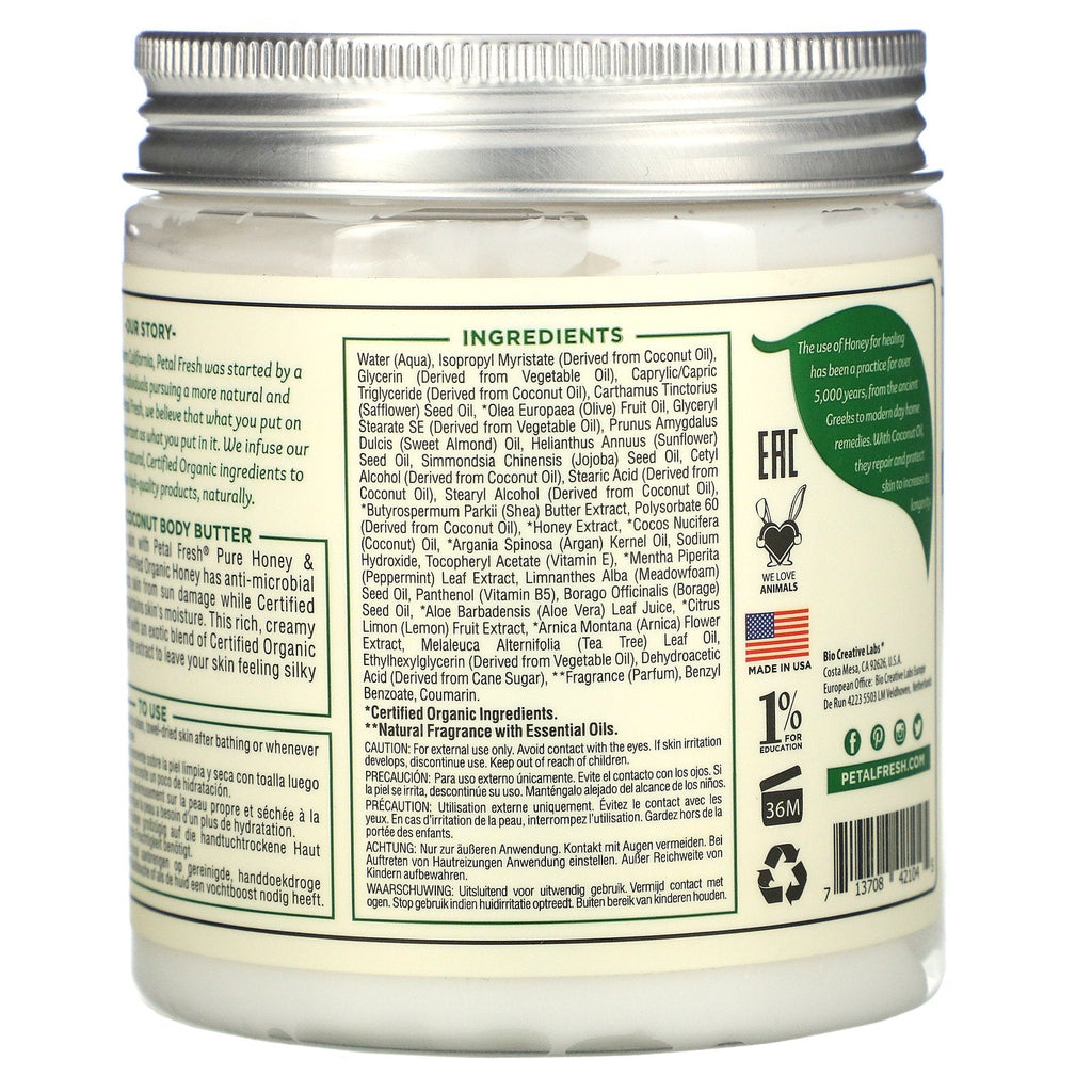 Petal Fresh, Restoring Body Butter, Honey & Coconut, 8 oz (237 ml)