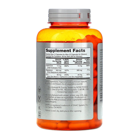 Now Foods, Sports, ZMA, Sports Recovery, 180 Veg-kapsler