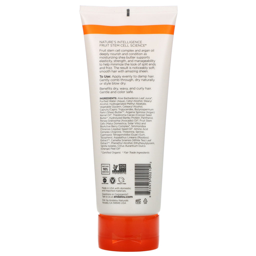 Andalou Naturals, Crema para peinar, aceite de argán y karité, rica en humedad, 200 ml (6,8 oz. líq.)