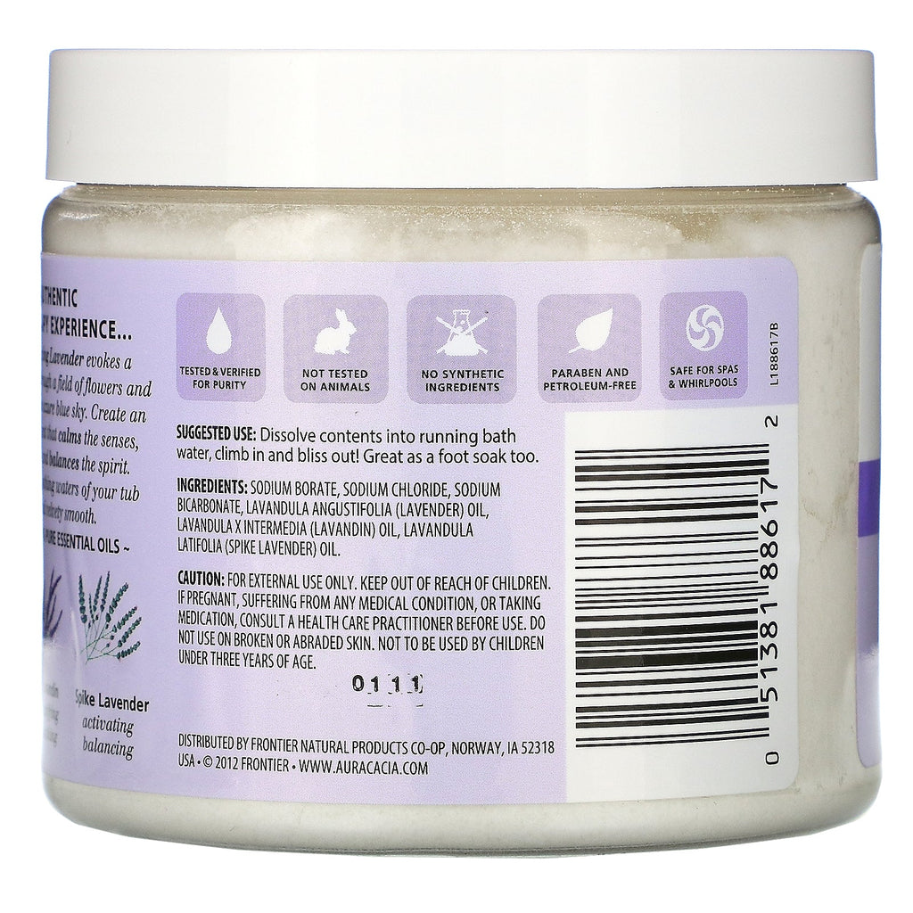 Aura Cacia, Aromatherapy Mineral Bath, Relaxing Lavender, 16 oz (454 g)