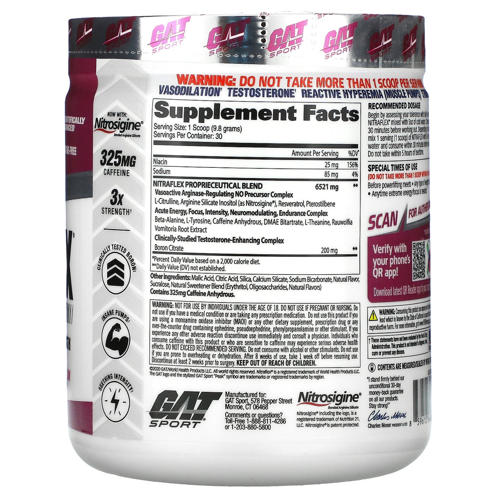 GAT, Sport, NITRAFLEX, Watermelon, 10.4 oz (294 g)