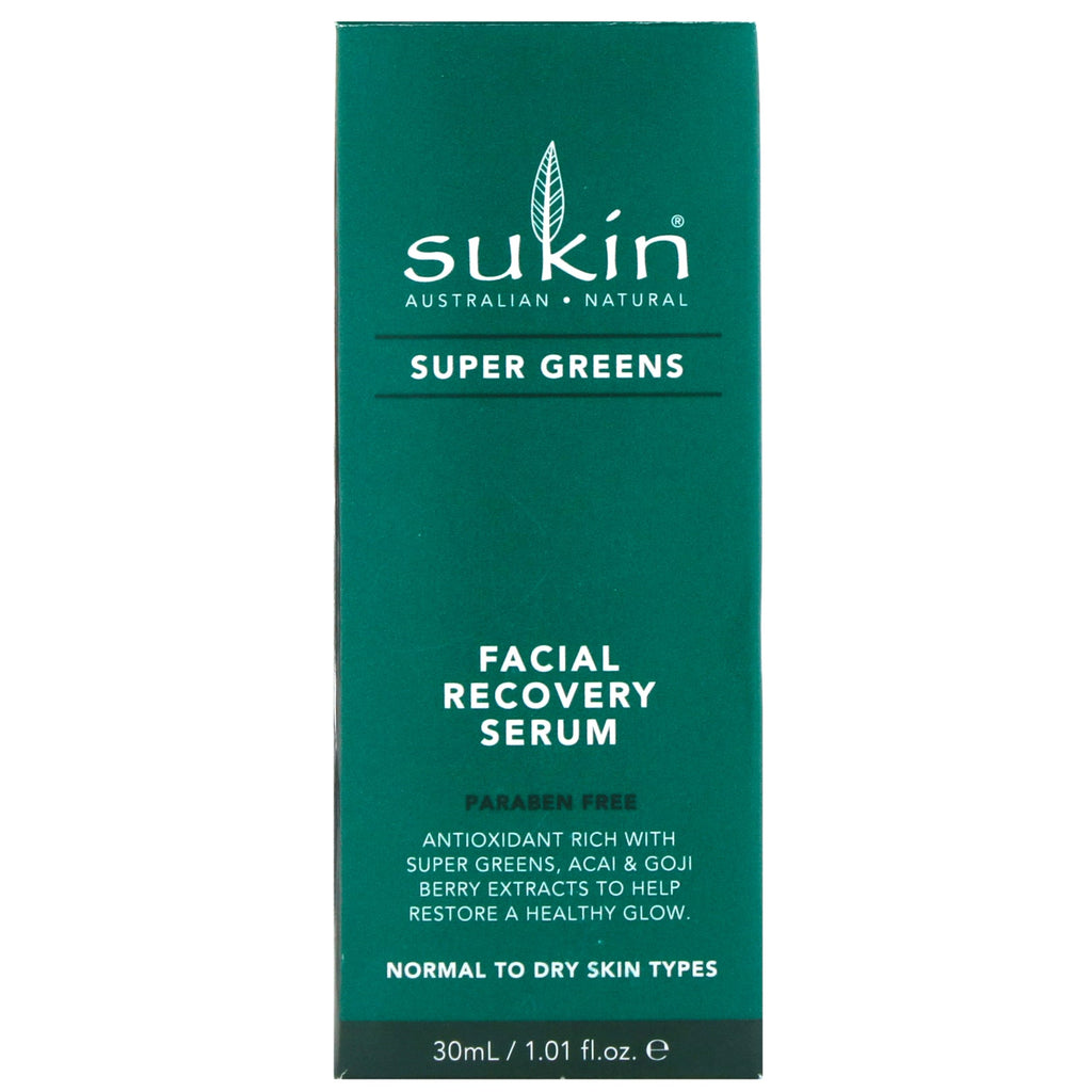 Sukin, Super Greens, Facial Recovery Serum, 1.01 fl oz (30 ml)