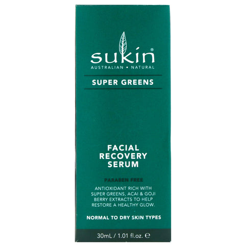 Sukin, Super Greens, Facial Recovery Serum, 1.01 fl oz (30 ml)