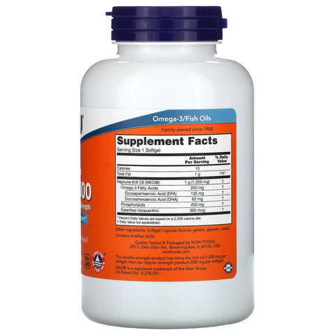 Now Foods, Neptune Krill 1000, 1000 mg, 120 cápsulas blandas