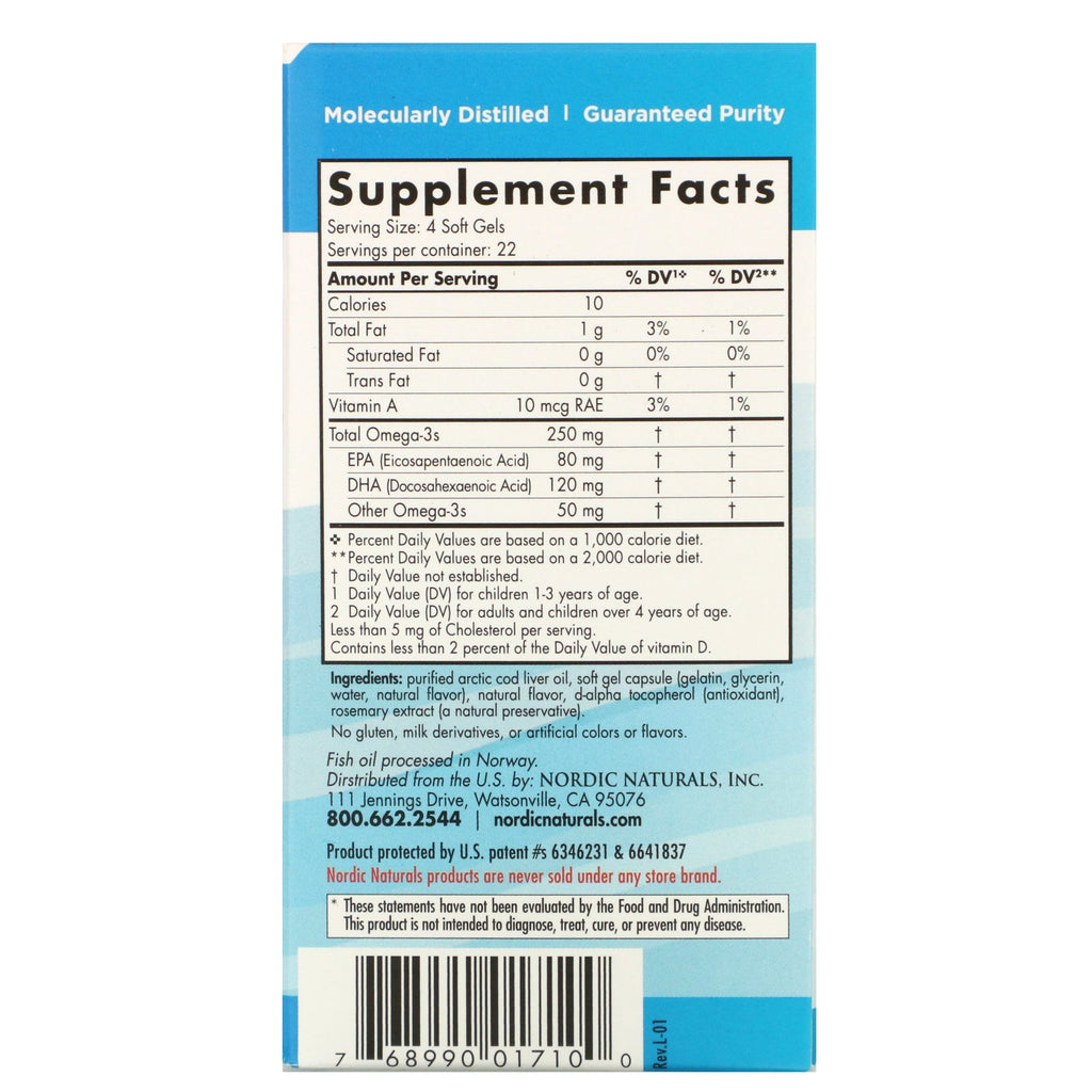 Nordic Naturals, DHA para niños, edades de 3 a 6 años, fresa, 250 mg, 90 mini cápsulas blandas