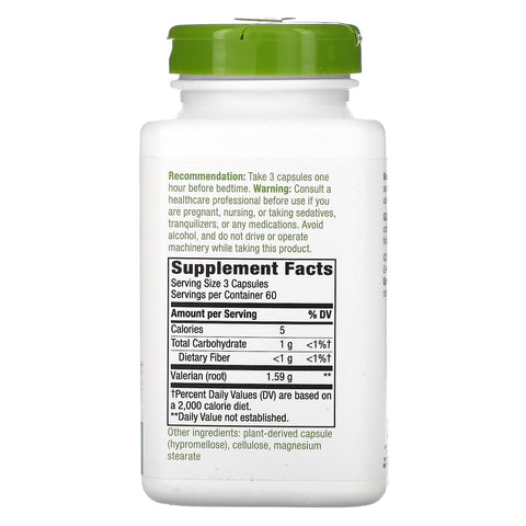 Nature's Way, Raíz de valeriana, 1590 mg, 180 cápsulas veganas