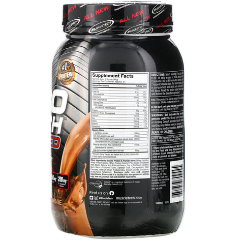 Muscletech, Nitro Tech Ripped, fórmula definitiva para pérdida de peso y proteína, brownie de chocolate y dulce de azúcar, 2 lbs (907 g)