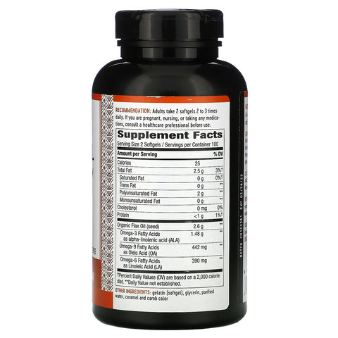 Nature's Way, Aceite de lino, potencia máxima, 2600 mg, 200 cápsulas blandas